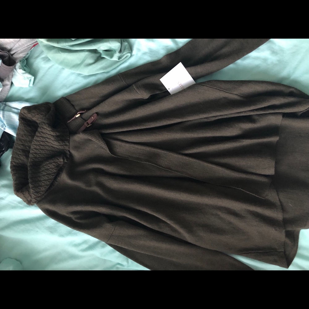 Khaki Green Ellen Tracy turtle neck sweater